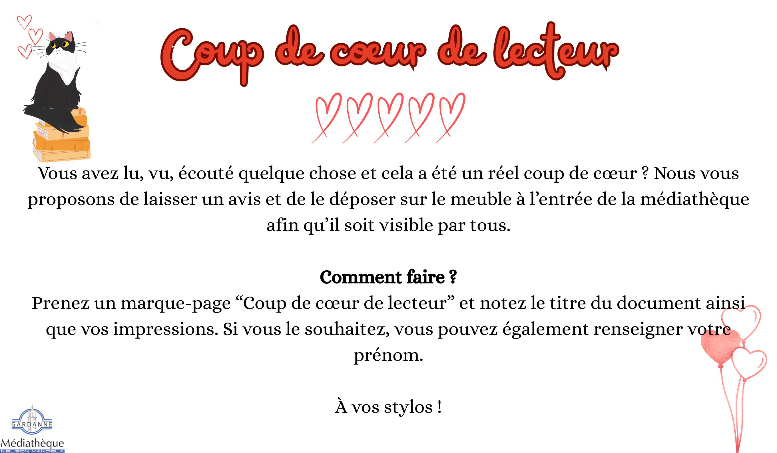 Du nouveau ! Partagez vos coups de cœur. 